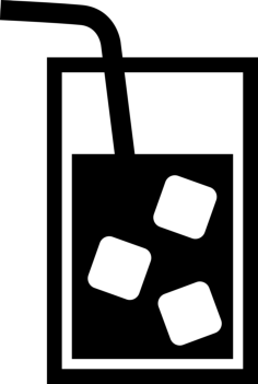 Cool Drink Glass With A Straw And Ice Cubes Floating In Dark Liquid Simple Line Art Svg, Free Vectors File
